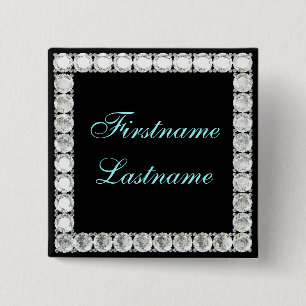 Badge Carré 5 Cm Ajouter un diamant personnalisable par nom