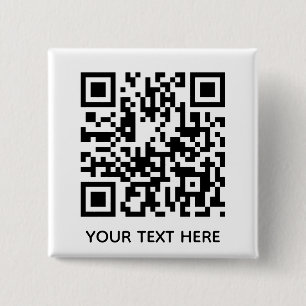 Badge Carré 5 Cm Ajouter votre propre code QR texte Analyse Minimal