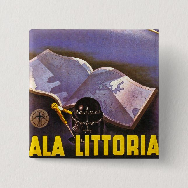 Badge Carré 5 Cm Ala Littoria (Devant)