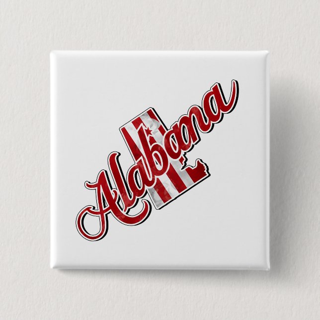 Badge Carré 5 Cm Alabama State Outline Tiny (Devant)