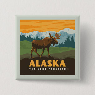 Badge Carré 5 Cm Alaska Oie frontière