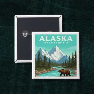 Badge Carré 5 Cm Alaska vintage