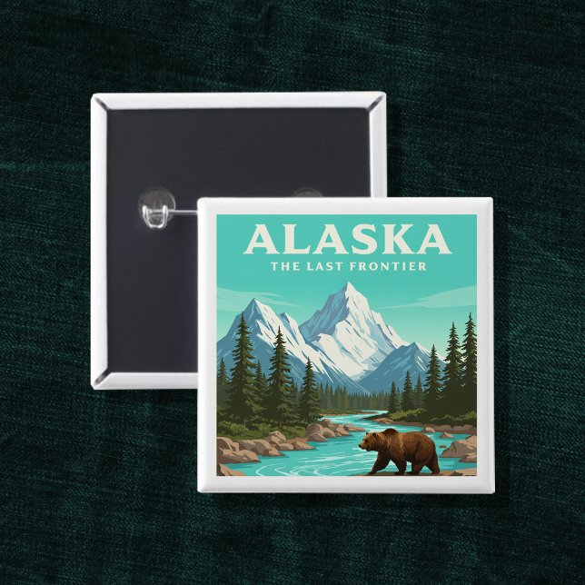 Badge Carré 5 Cm Alaska vintage (Créateur téléchargé)