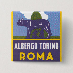 Badge Carré 5 Cm Albergo Torino