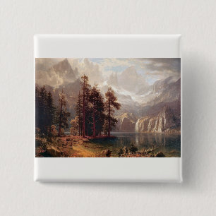 Badge Carré 5 Cm Albert Bierstadt's Sierra Nevada, 1871