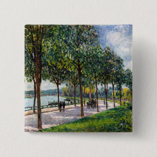 Badge Carré 5 Cm Alfred Sisley - Allée de châtaigniers