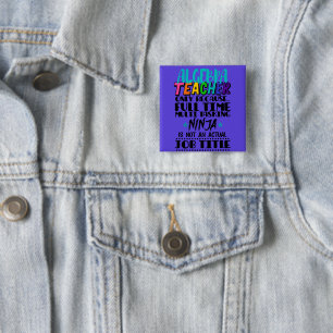 Badge Carré 5 Cm Algebra Enseignant Uniquement Parce Qu'À Temps Ple