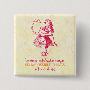 Badge Carré 5 Cm Alice au pays des merveilles