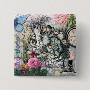 Badge Carré 5 Cm Alice au pays des merveilles Dodo Classic