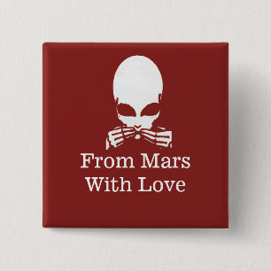 Badge Carré 5 Cm Alien, Parlez pas mal, modifier le texte