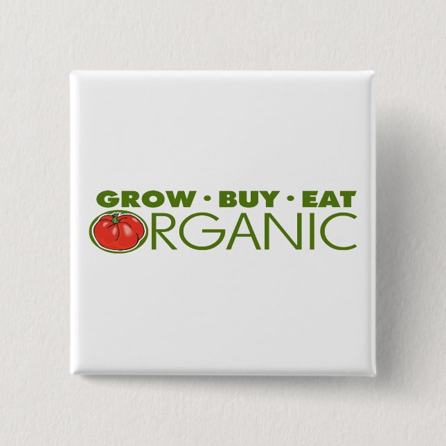 Badge Carré 5 Cm Alimentation biologique (Devant)