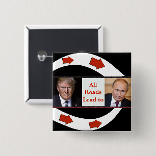 Badge Carré 5 Cm All Roads Lead to Putin Button