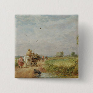 Badge Carré 5 Cm Allant à Hayfield, 1853 (huile sur le carton à