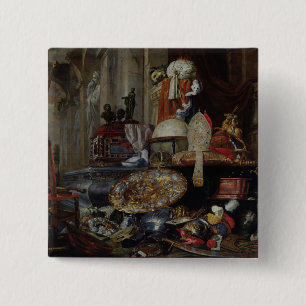 Badge Carré 5 Cm Allégorie des vanité du monde, 1663