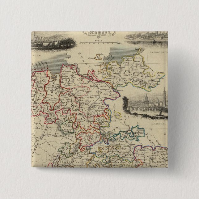 Badge Carré 5 Cm Allemagne (Devant)