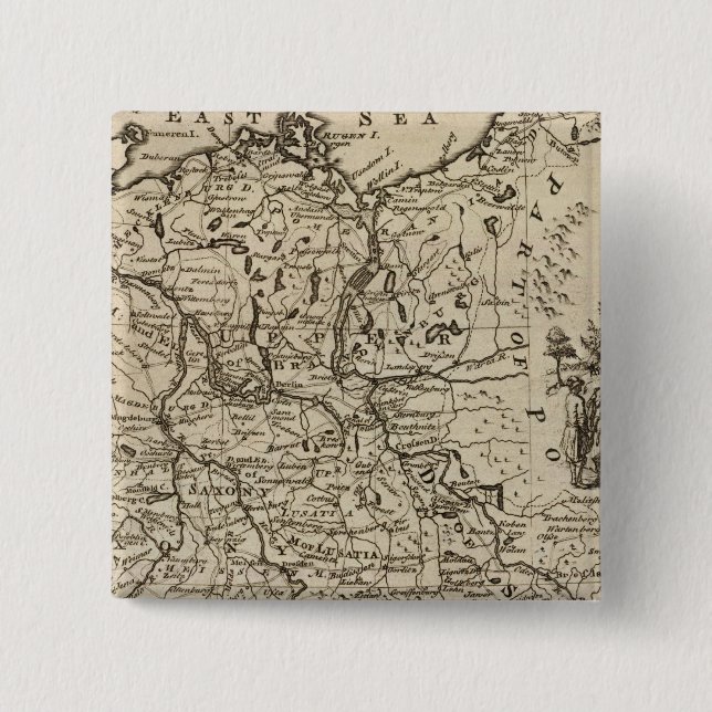 Badge Carré 5 Cm Allemagne 25 (Devant)