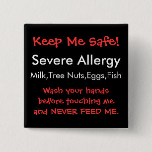 Badge Carré 5 Cm Allergie grave