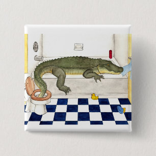 Badge Carré 5 Cm Alligator de baignoire