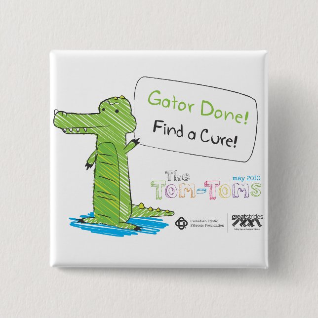 Badge Carré 5 Cm Alligator fait ! (Devant)