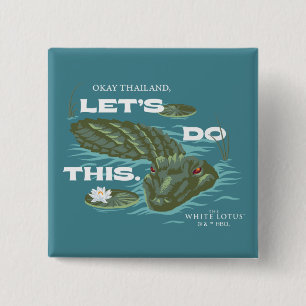 Badge Carré 5 Cm Alligator - Le Lotus Blanc