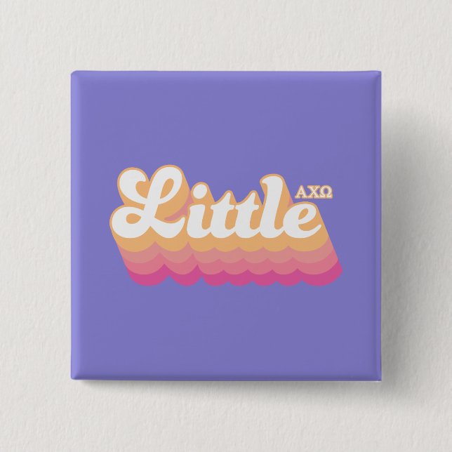 Badge Carré 5 Cm Alpha Chi Omega | Petit (Devant)