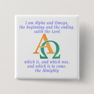 Badge Carré 5 Cm Alpha Omega