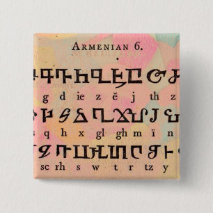 Badge Carré 5 Cm Alphabet arménien