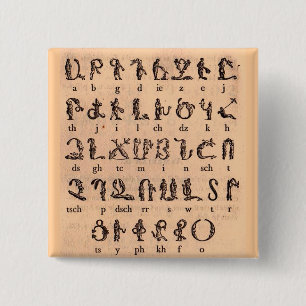 Badge Carré 5 Cm Alphabet arménien