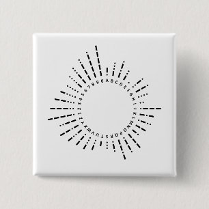 Badge Carré 5 Cm Alphabet du code Morse international