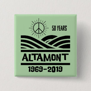 Badge Carré 5 Cm Altamont Speedway 1969-2019 50e anniversaire
