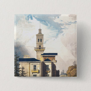 Badge Carré 5 Cm Altitude d'une villa ou d'un pavillon de chasse