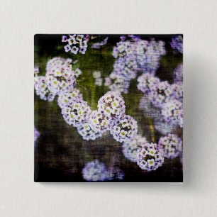 Badge Carré 5 Cm Alyssum doux en Grunge