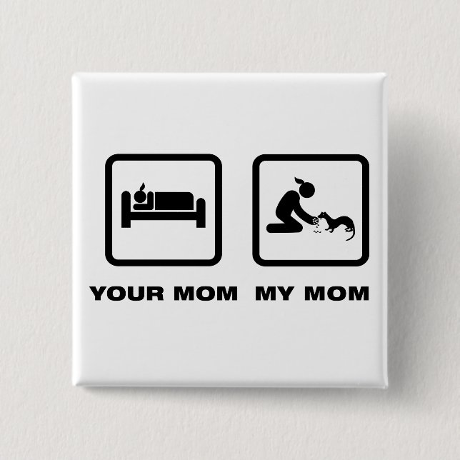 Badge Carré 5 Cm Amant de furet (Devant)