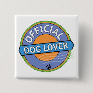 Badge Carré 5 Cm Amateur de chiens officiel