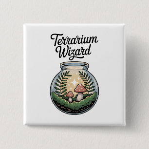 Badge Carré 5 Cm Amateur de construction de terrarium de plantes en