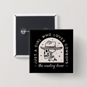 Badge Carré 5 Cm Amateur de cowboy romance sombre occidentale
