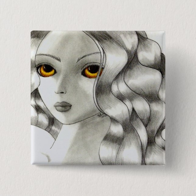 Badge Carré 5 Cm Ambre (Devant)