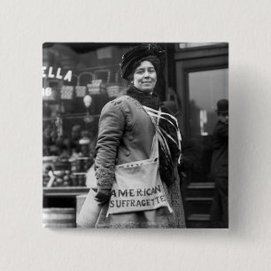 Badge Carré 5 Cm Américain Suffragette, 1910