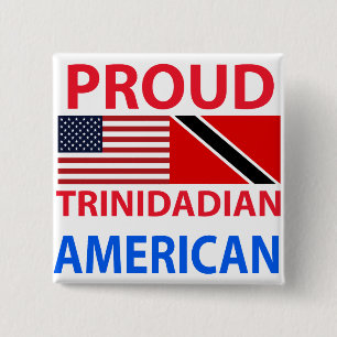 Badge Carré 5 Cm Américain trinidadien fier
