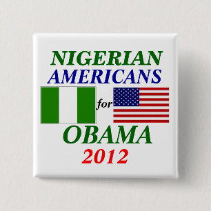 Badge Carré 5 Cm Américains nigériens pour Obama