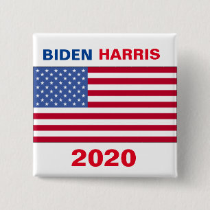 BADGE CARRÉ 5 CM AMERICAN FLAG BIDEN HARRIS 2020