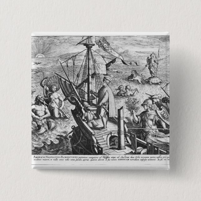 Badge Carré 5 Cm Amerigo Vespucci (Devant)