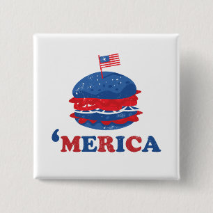 Badge Carré 5 Cm Amérique 4 juillet