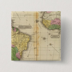 Badge Carré 5 Cm Amérique du Sud, Afrique