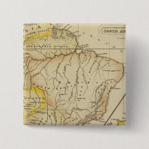 Badge Carré 5 Cm Amérique du Sud, îles britanniques