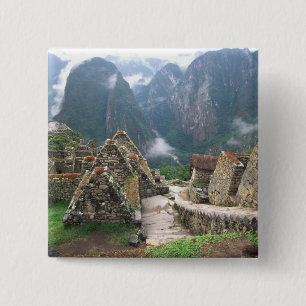 Badge Carré 5 Cm Amérique du Sud, Pérou, Machu Picchu