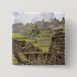 Badge Carré 5 Cm Amériques, Pérou, Machu PIcchu. L'ancien