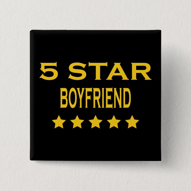 Badge Carré 5 Cm Ami cinq étoiles de Valentines d'anniversaires (Devant)