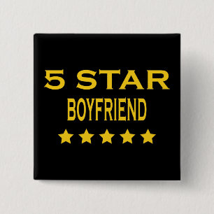 Badge Carré 5 Cm Ami cinq étoiles de Valentines d'anniversaires