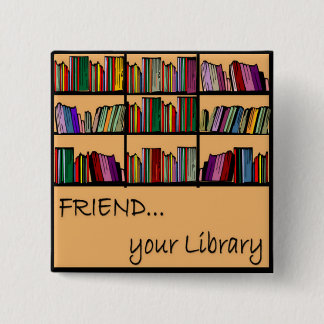 Badge Carré 5 Cm Ami votre bibliothèque
